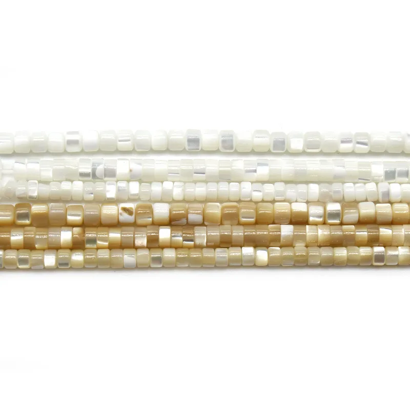 2x6mm Natural Freshwater Shell Bead Tube Rondelle Spacer Beads Natural Mother of Pearl Shell Loose Beads for Jewelry Making15''