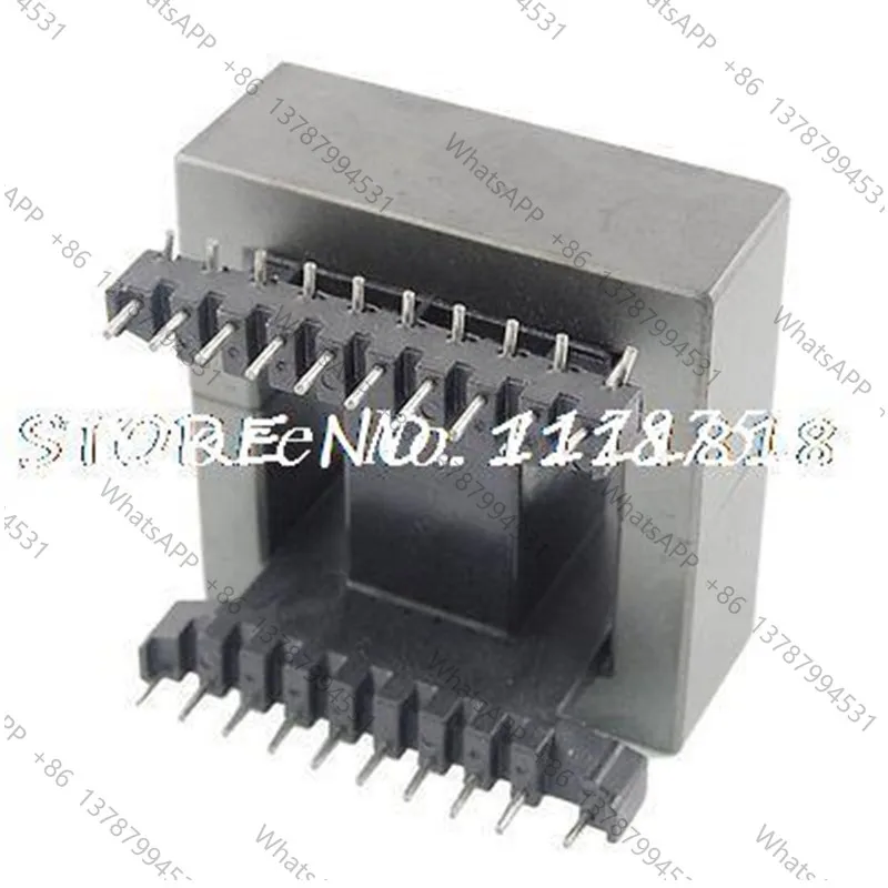 1 Set EE Type Transformer Ferrite Magnetic Core Coil Former Horizontal  EE10 EE13 EE16 EE19 EE25 EE30 EE40 4+4 5+5 7+7 Pin view 3