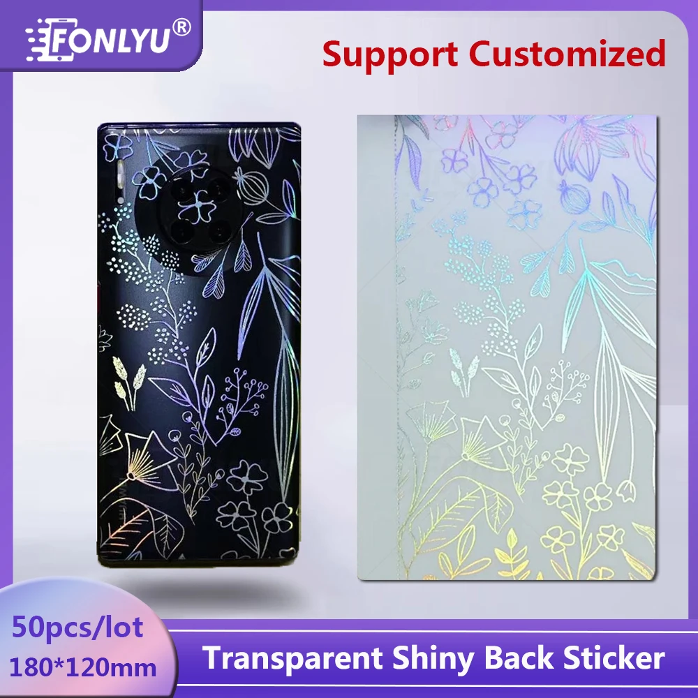 

FONLYU 50pcs 3D Glitter Back Film For Blade Cutting Machine Universal Film Color Decorative Back Cover Sticker Screen Protector