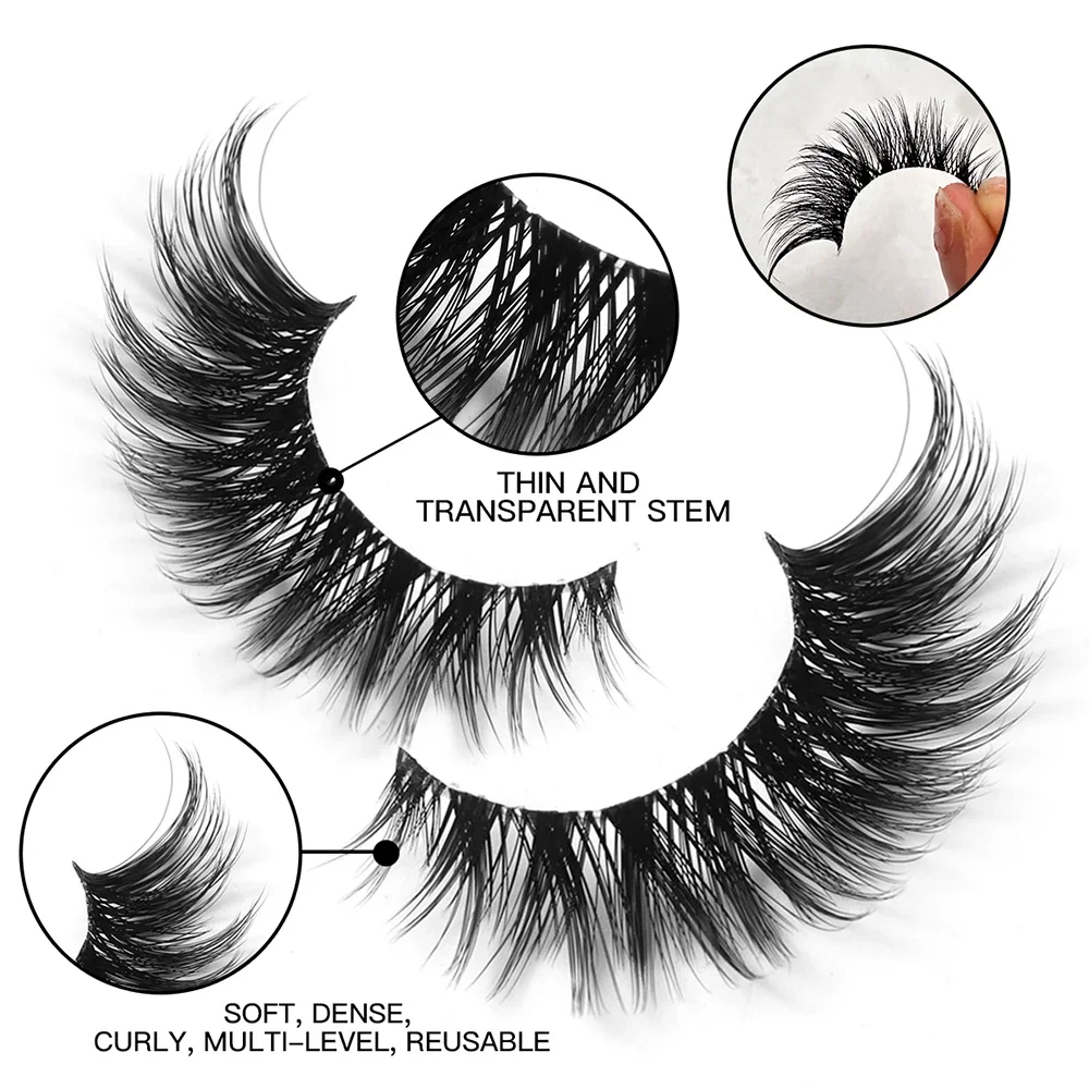 7 paia di ciglia finte 3D Fox/cat Eye-aspetto naturale, Volume drammatico, ciglia finte lunghe e spesse