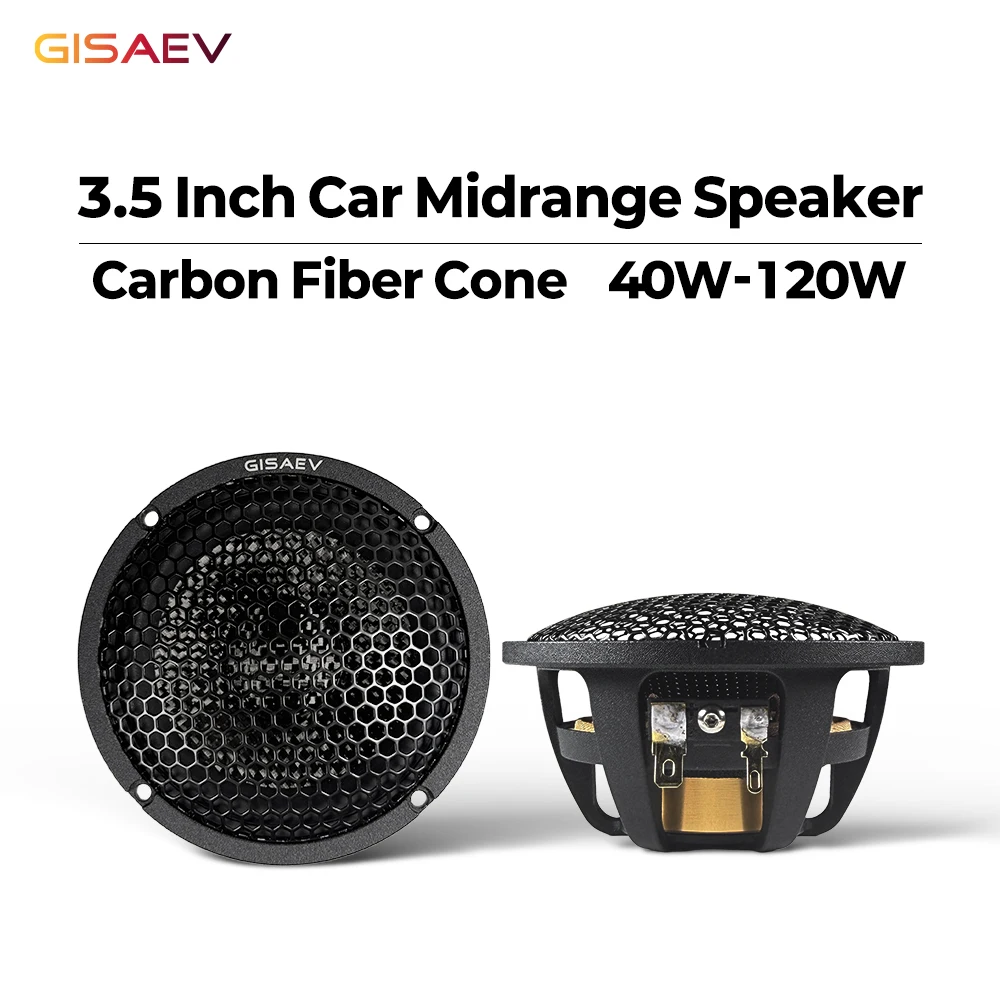 

2Pcs 3.5inch carbon fiber basin car mid-range speaker, 3-inch car center speaker, luxury car two-way three-way mid-range speaker