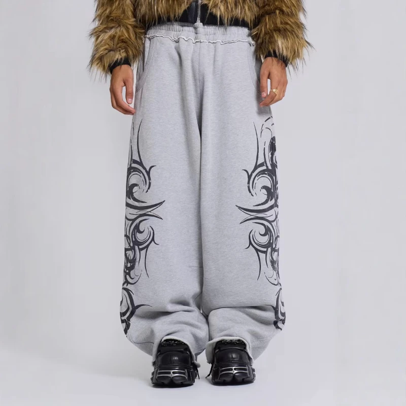 Harajuku AT, Y2K, USA, Solid, Document, Embroidered letters, Casual pants, Hip hop, Close up, W-string, Size, Jogging