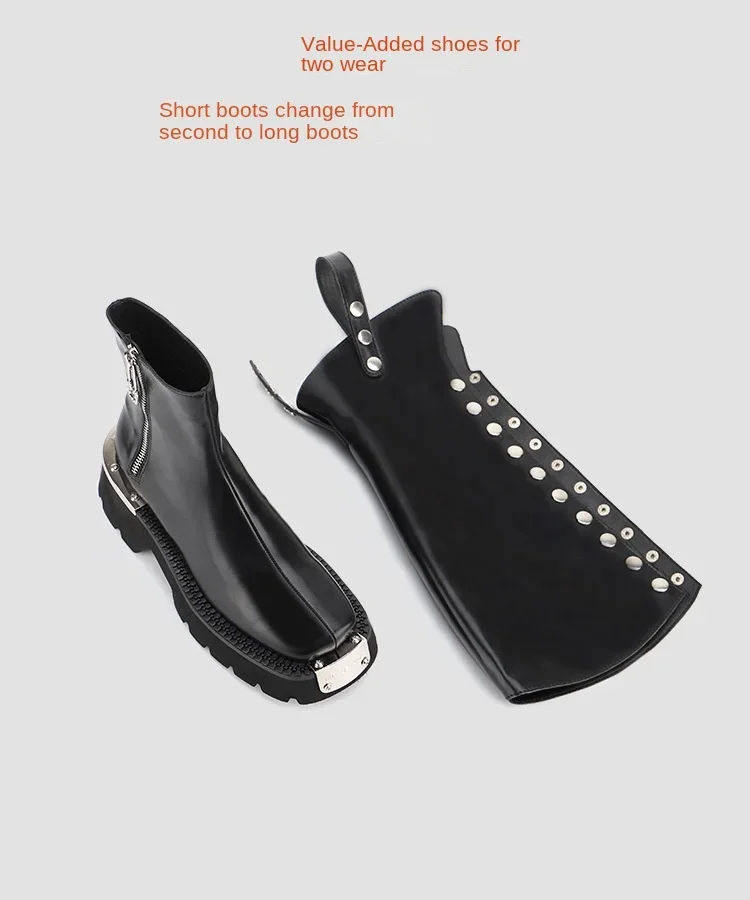 Thick Bottom Platform Women Ankle Boots Woman Shoes Zipper Fashion Female Designer Motorcycle Boot Casual Ladies Footwear 2023