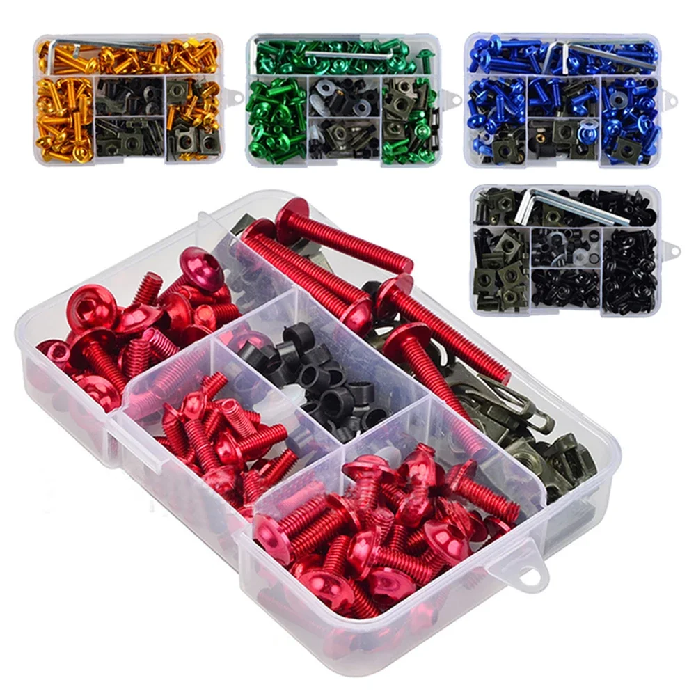 177PCS Screws Nut Motorcycle Alloy Fairing Bolt Screw Bolts Kit For Honda Kawasaki YAMAHA BMW SUZUKI Dirt Bike CBR600RR 900RR
