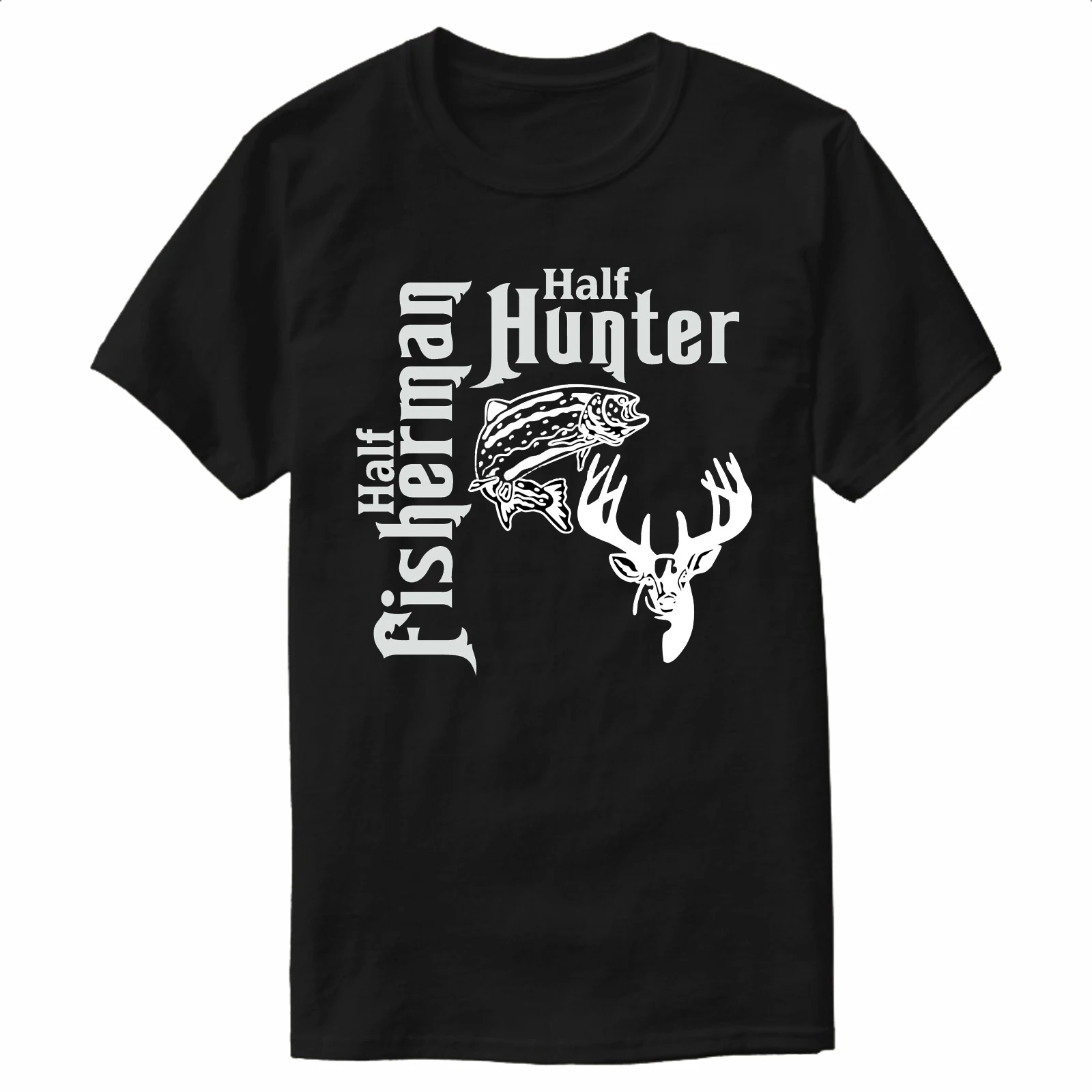 

Half Hunter Half Fisherman | Fashion Hunting Fishing T-Shirt 100% Cotton O-Neck Short Sleeve Casual Mens T-shirt Size S-3XL