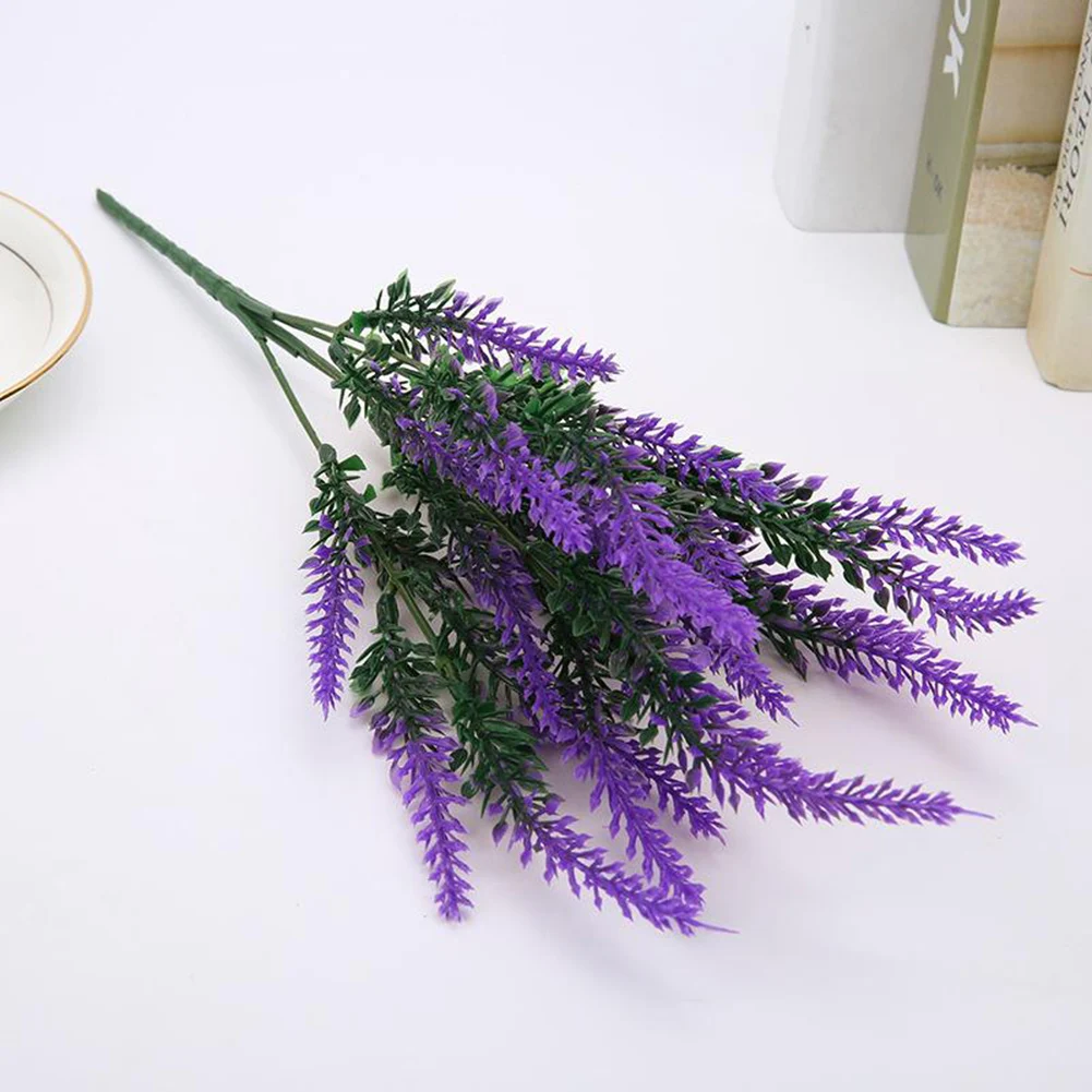 Simulation Bouquet Lavender Bouquet Wedding Fake Plastic Artificial Flowers Cold Resistant Lavender 100% Brand New