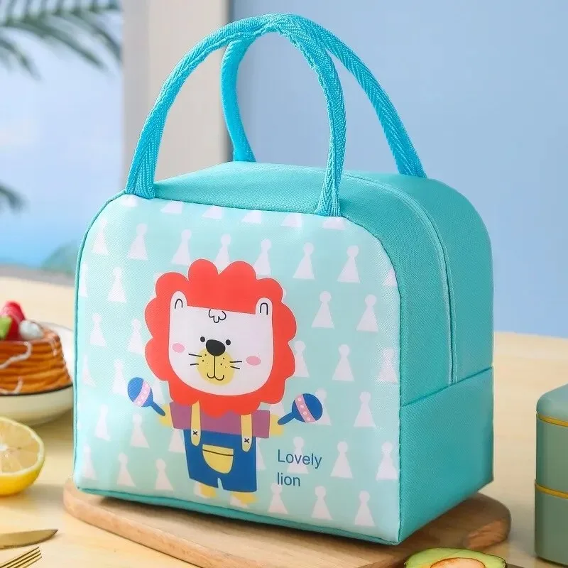 1pc Cartoon Insulated Lunch Box Tote Bag Hand-held Bento Bag Lunch Insulation Bag Aluminum Foil Thickened Lunch Box Bag