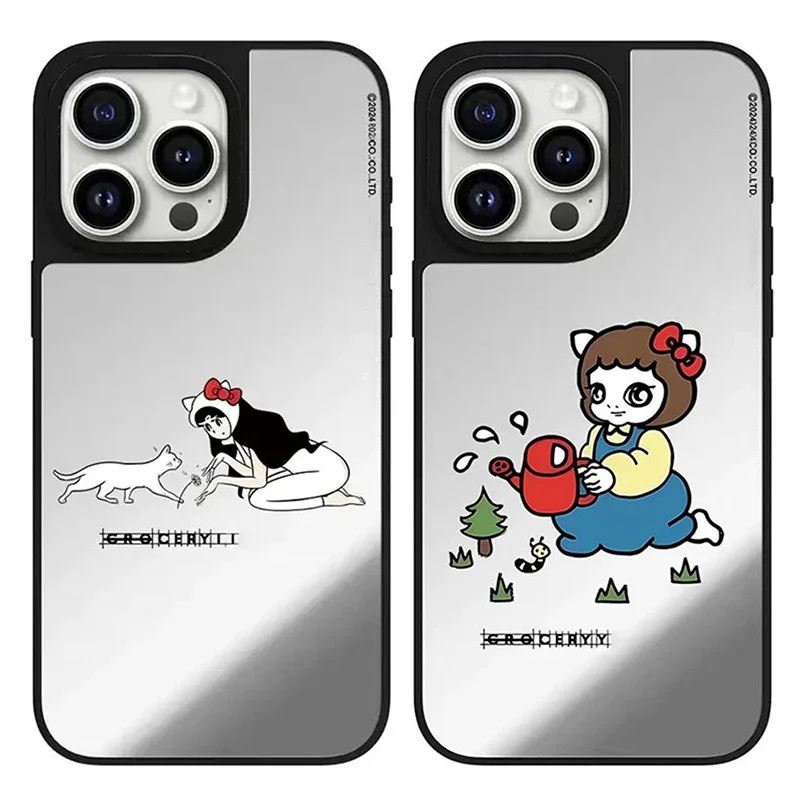 

Simple Girl Mirror Magnetic Phone Case Cover for IPhone 11 12 13 14 15 16 Pro Max Case