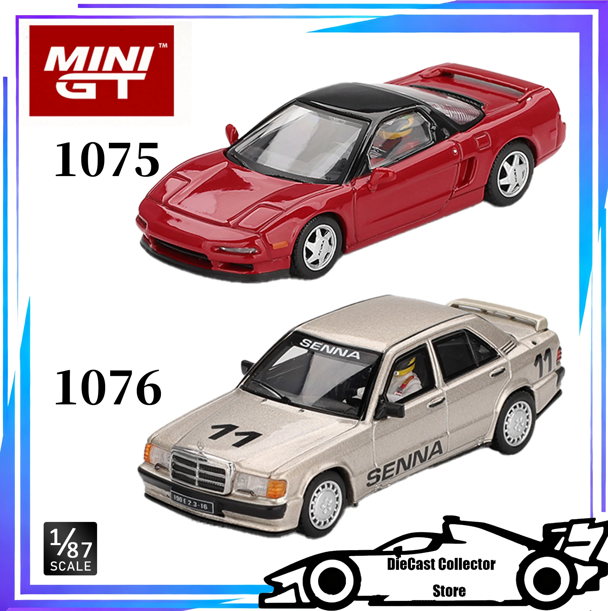 ミニgt-1-64-メルセデス・ベンツ-190-e-23-16-11-アイルトン・セナ-1984-ホンダ-ns-x-プロトタイプ-ミッドシップ-スポーツ-1989-合金製カーモデル-おもちゃ-ギフト