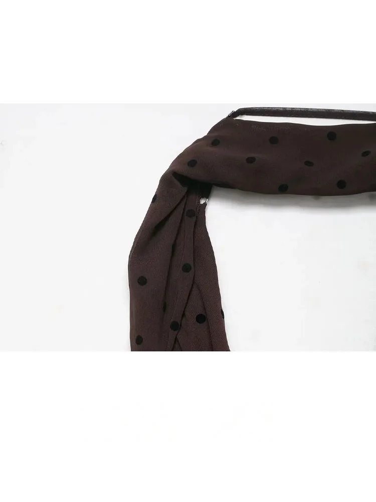 HH 2025 vrouwen Zomer Mode Sexy Jurken Effen Stippen Sjaal Kraag Mouwloze Backless Rits Vrouwelijke Elegante Lange Jurk