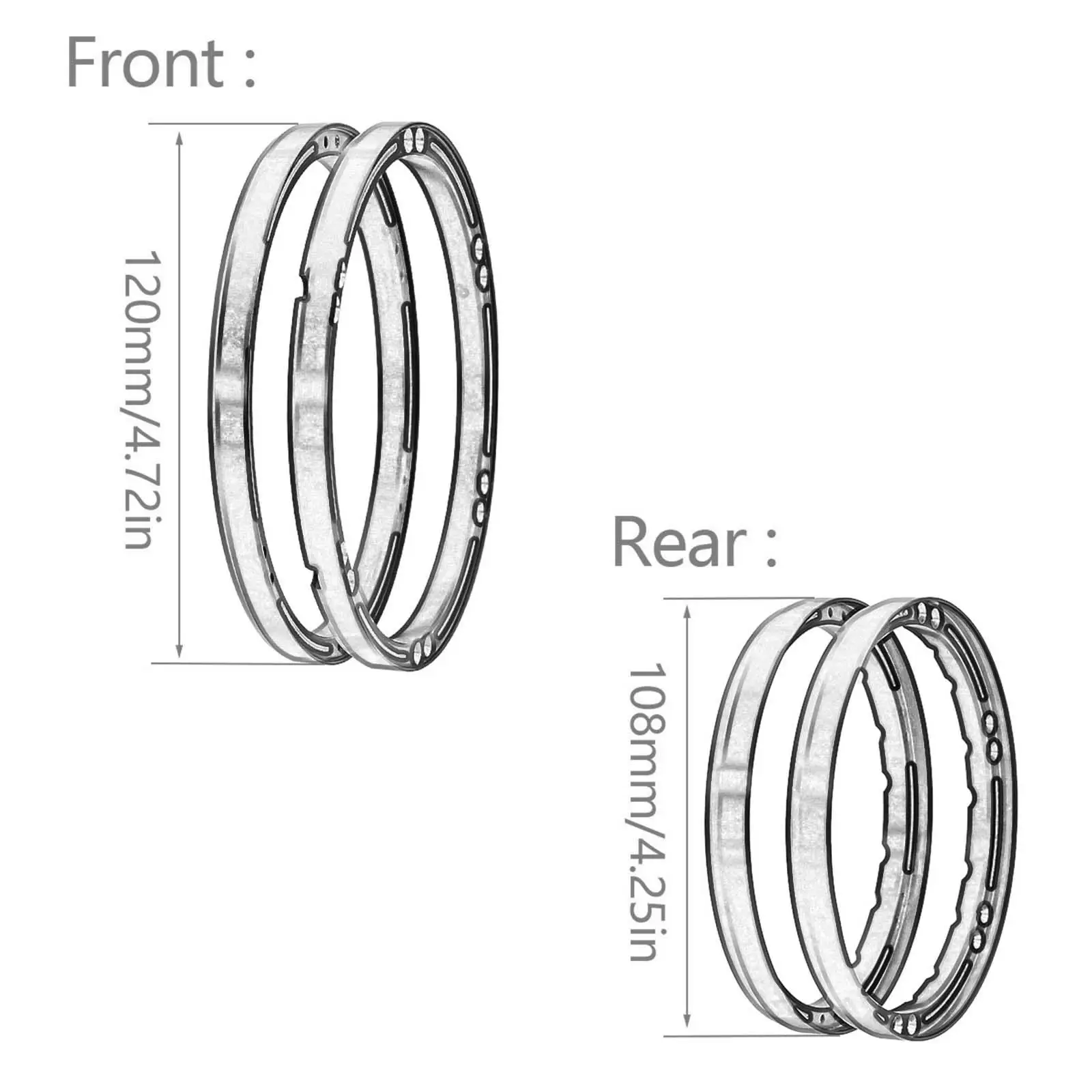 4x Hub Reinforced Outer Frame Replac Parts Aluminum Alloy Car Hub Centric Rings for 1/4 Motorcycle Promoto-mx DIY Accessory