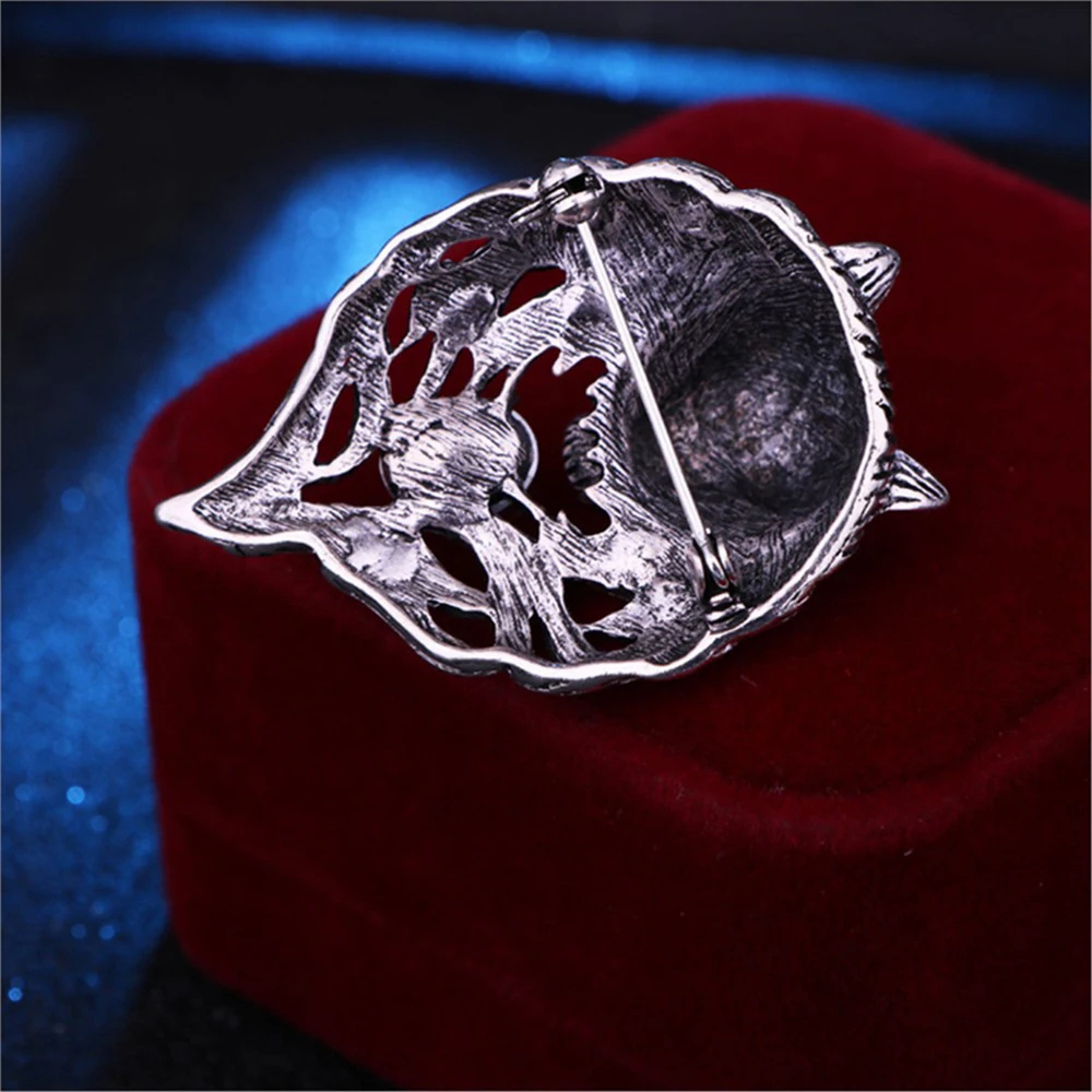 New Vintage Animal Wolf Brooche strass collare spille distintivo spille Fashion Suit Shirt abbigliamento gioielli per uomo accessori