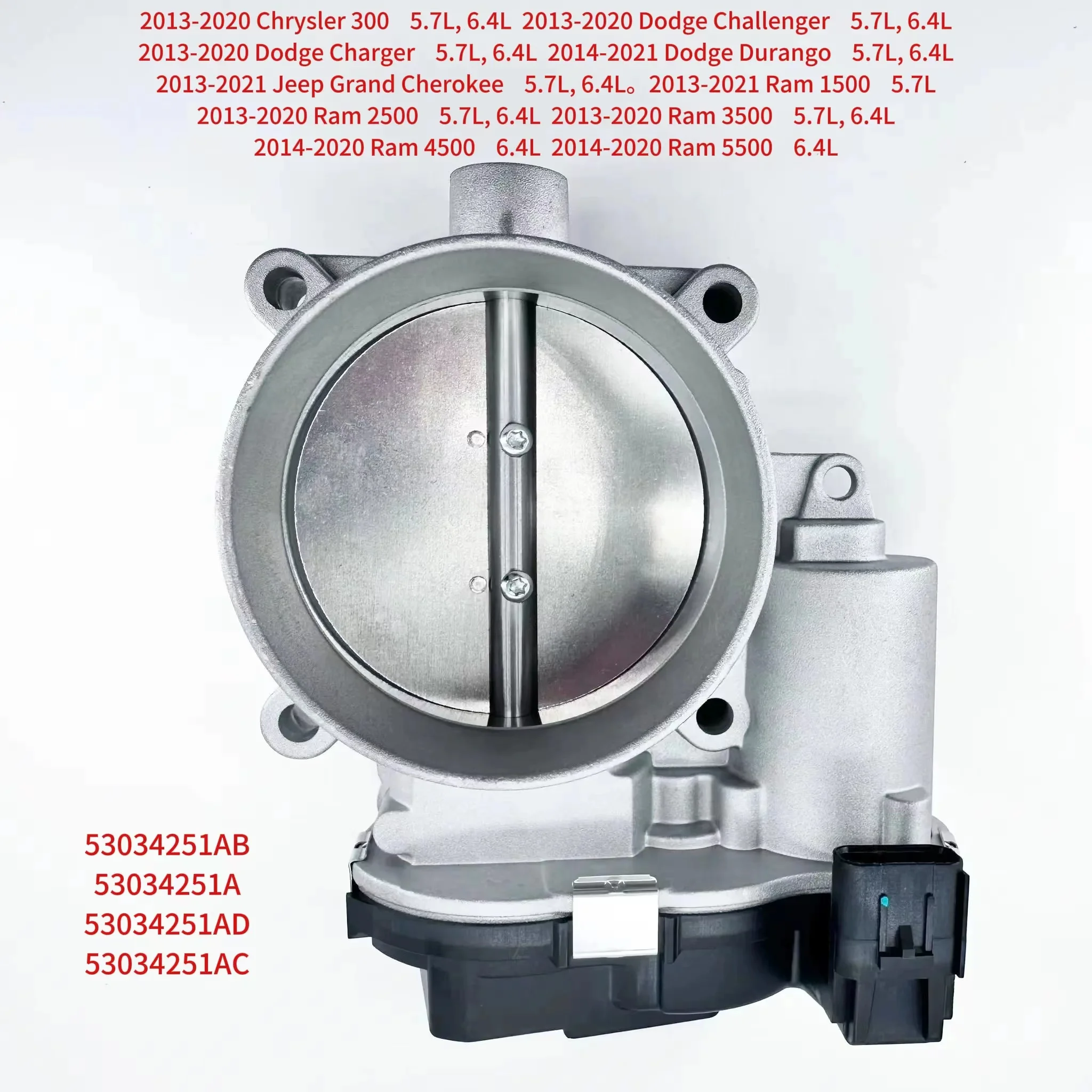 

53034251AB Electronic Throttle Body Compatible with Ram 1500&Chrysler 300&Dodge Challenger Charger Durango & Jeep Grand Cherokee