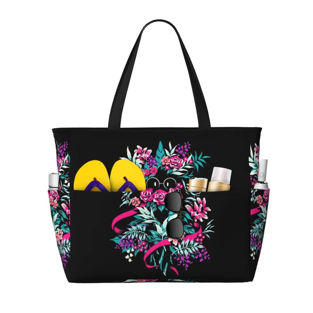 

Deltarune Spamton Merch Ralsei Floral Beach Tote Bag Sport Gym Yoga Duffle Large Tote Bag Women Travel Bag Fitness bag