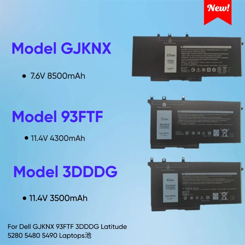 

Battery for Dell GJKNX 93FTF 3DDDG Latitude5280 5480 5490 Laptops