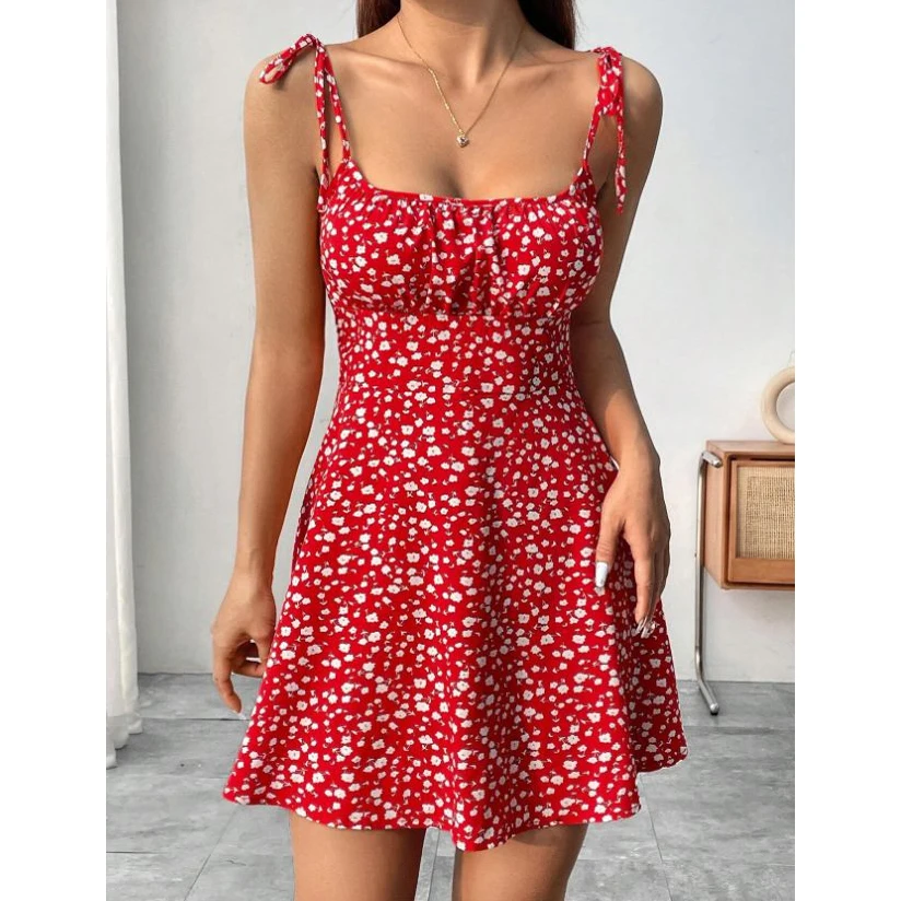 New Women Summer Floral Spaghetti Strap Sexy Dresses,Mini Dress,Beach Dress,Woman Clothing,Short Dresses,Clothes,Sundress view 2