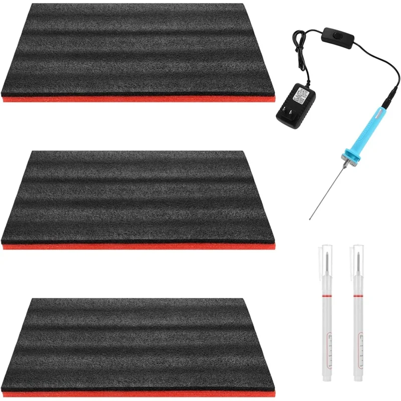 B08B-For Storage Tool Box Foam Sets-Adjustable Tool Foam Organizers Non-Slip Toolbox Liner Mats 18.1× 11.8× 1" US Plug