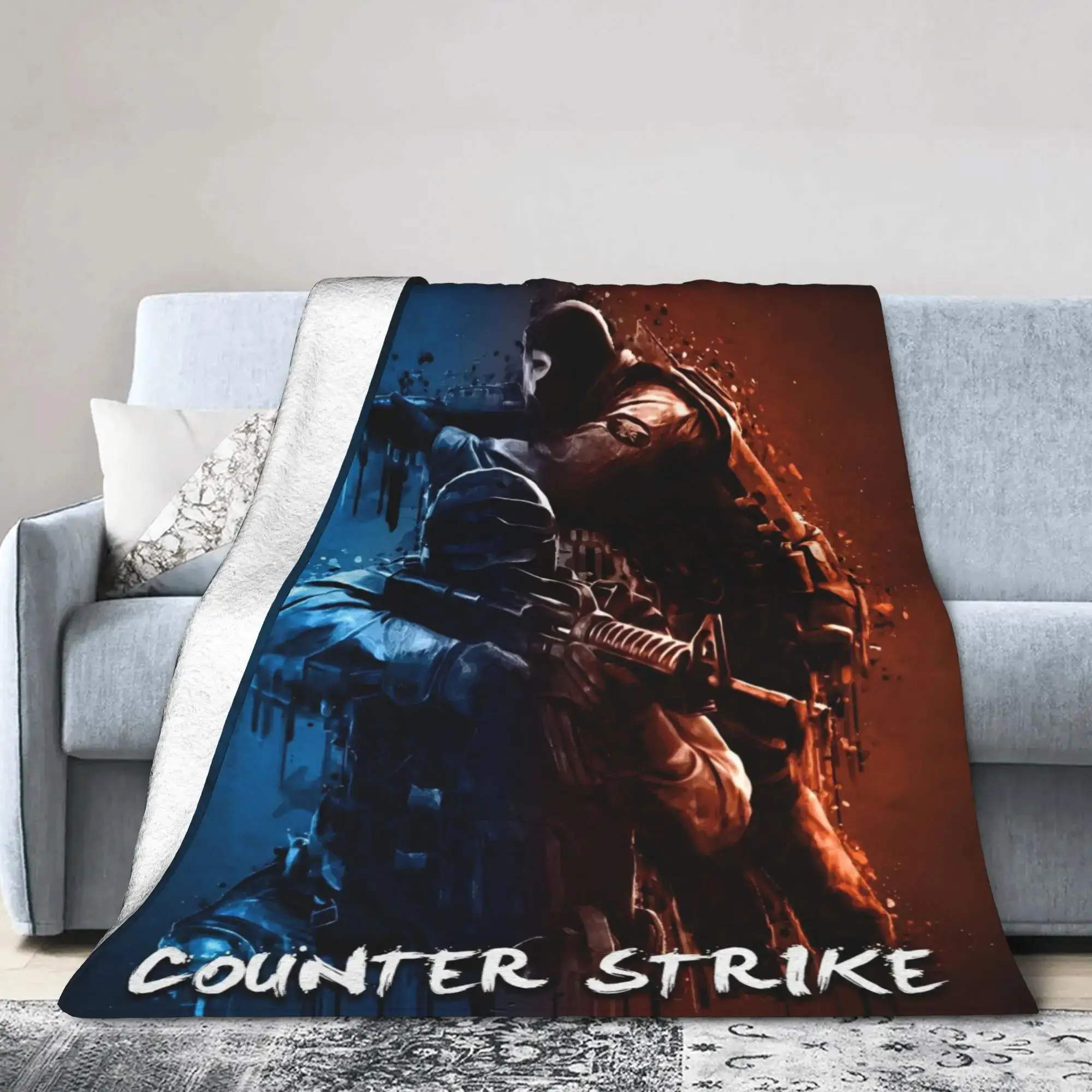 

Вязаный плед Counter-Strike CSGO с аниме-дизайном, фланелевый плед для кровати, путешествий, декора, мягкий многофункциональный плед