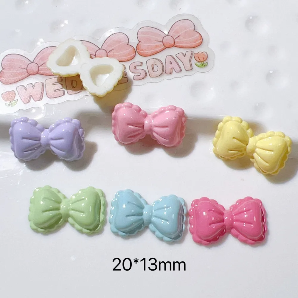 5pcs Mini Bowknot Resin Accessory Materials DIY Candy Color Shoe Buckle Handmade Hat Patch Phone Case Decoration Jewelry Making