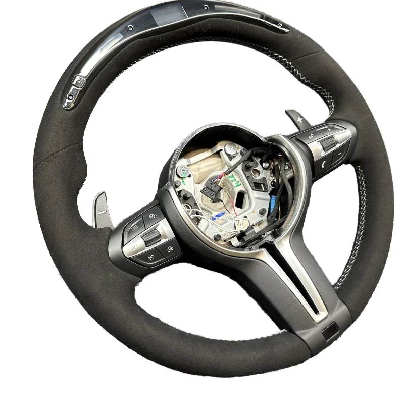 High Quality Car Steering Wheel for BMW M3 M5 F10 F30 F32 F20 F22 F87 F12 F06 F35 F80 F36 F80 F02 Suede LED Steering Wheel 3