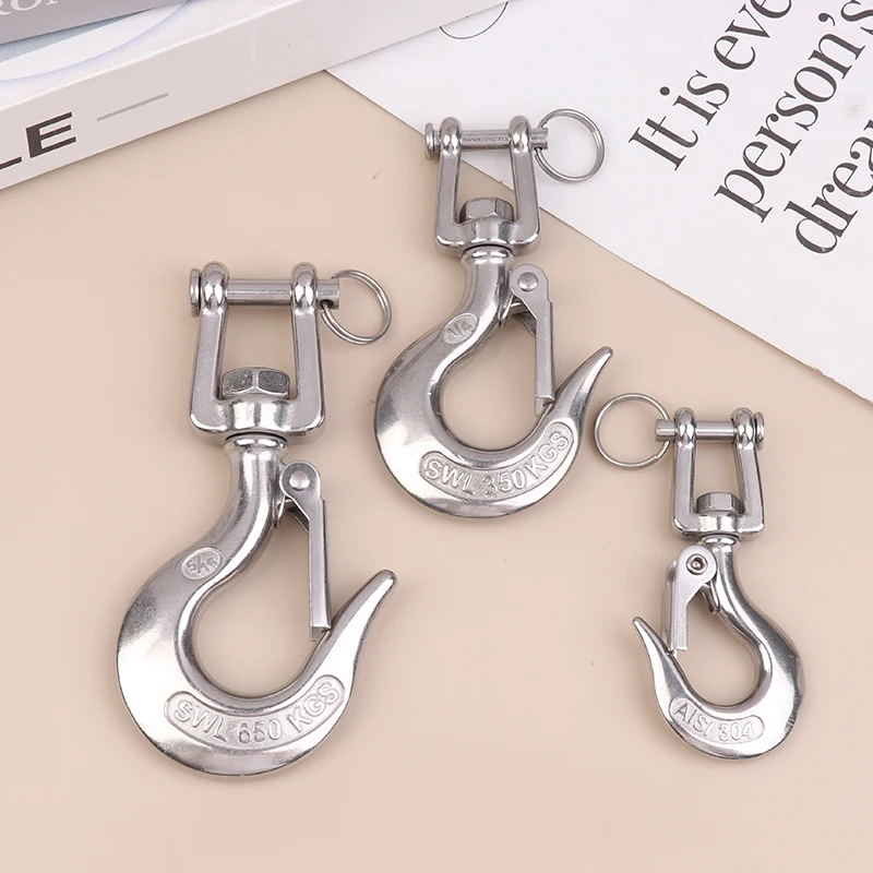 304 الفولاذ المقاوم للصدأ الزناد Clevis قطب العين رفع المفاجئة لهجة هوك سلك حبل رفع هوك مع قدرة تحميل 150/350/650 كجم