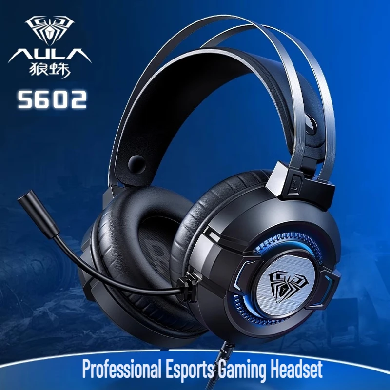 

AULA S602 Professional Esports Gaming Wired Headset, Featuring Virtual 7.1 Surround Sound, Ergonomics Lightweight Design USB