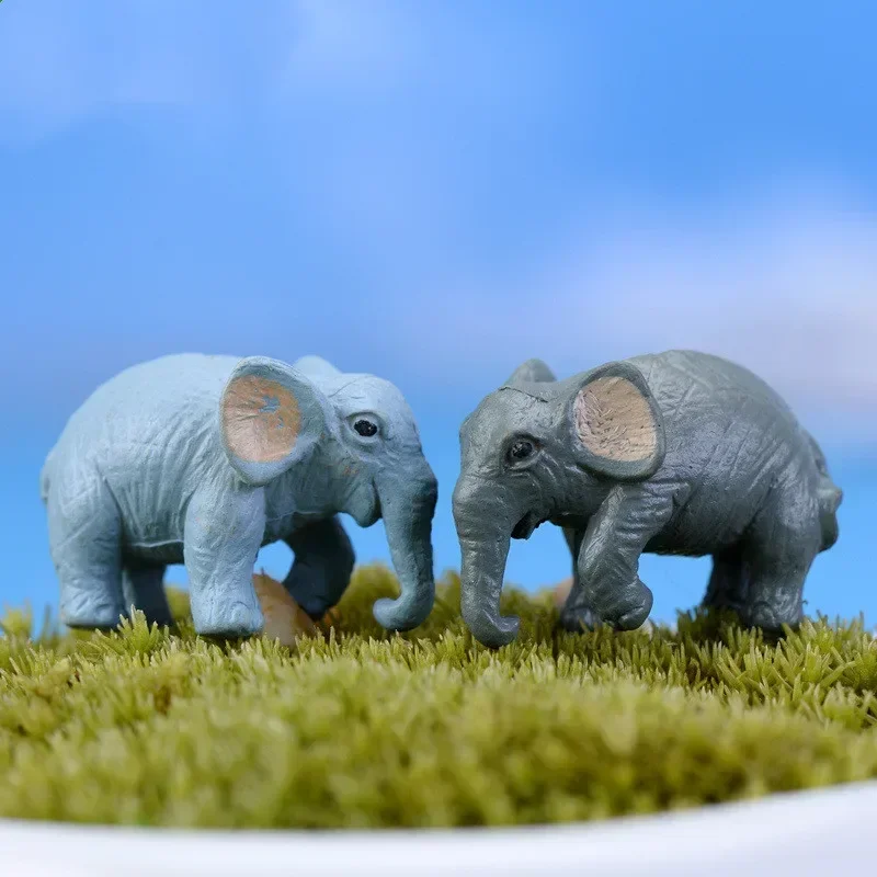 5 Pcs Miniature Animal Elephant Cute Miniature Decorative Resin Bonsai Doll House Fairy Tale Garden Decoration Ornaments