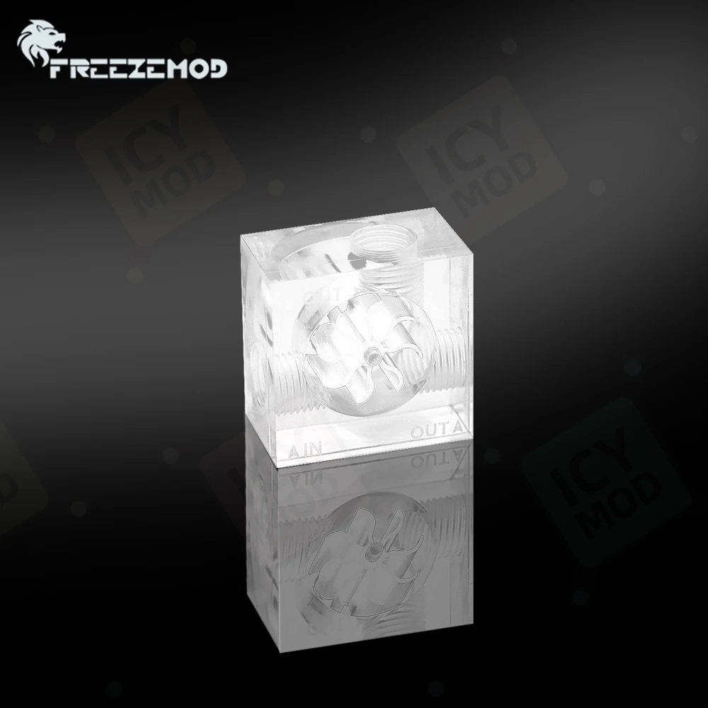 FREEZEMOD indicateur de Cube de débit à 3 voies carré débitmètre de liquide tachymètre observation refroidisseur d'eau pour la surveillance du débit d'eau modding