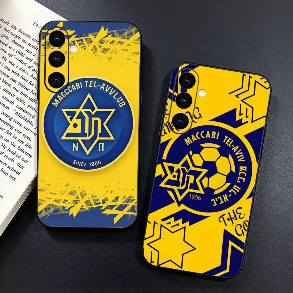 M-Maccabi Flag Tel-Aviv 1906 Phone Case For Samsung Galaxy A73,A72,A71,A70,A53,A52,A51,Others Soft Black Cover