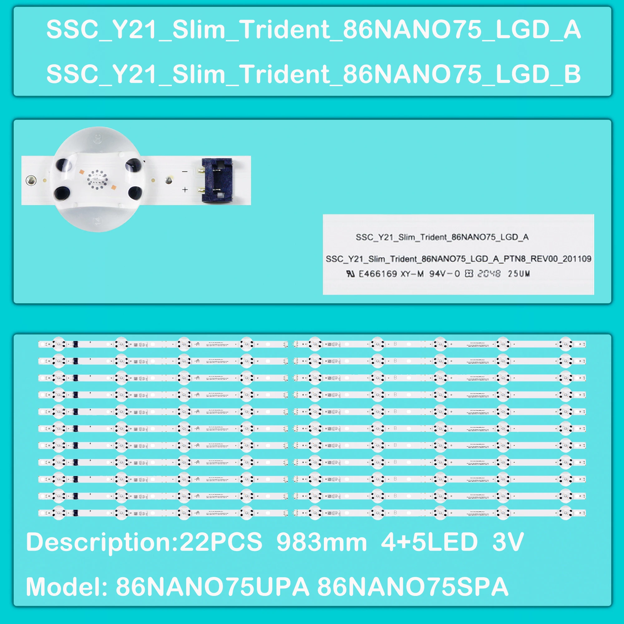 

LED BackLight Strip For 86UP8050PVB 86NANO766QA 86UP80003LR 86UP80003LRAEU 86UP81003LR 86NANO77SRA 86UP80009LA