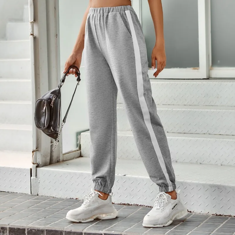 

Women's INS High Waist Striped Casual Sports Pants Autumn & Winter New Female Clothing Commuting Elegant Woman Fashion Trousers