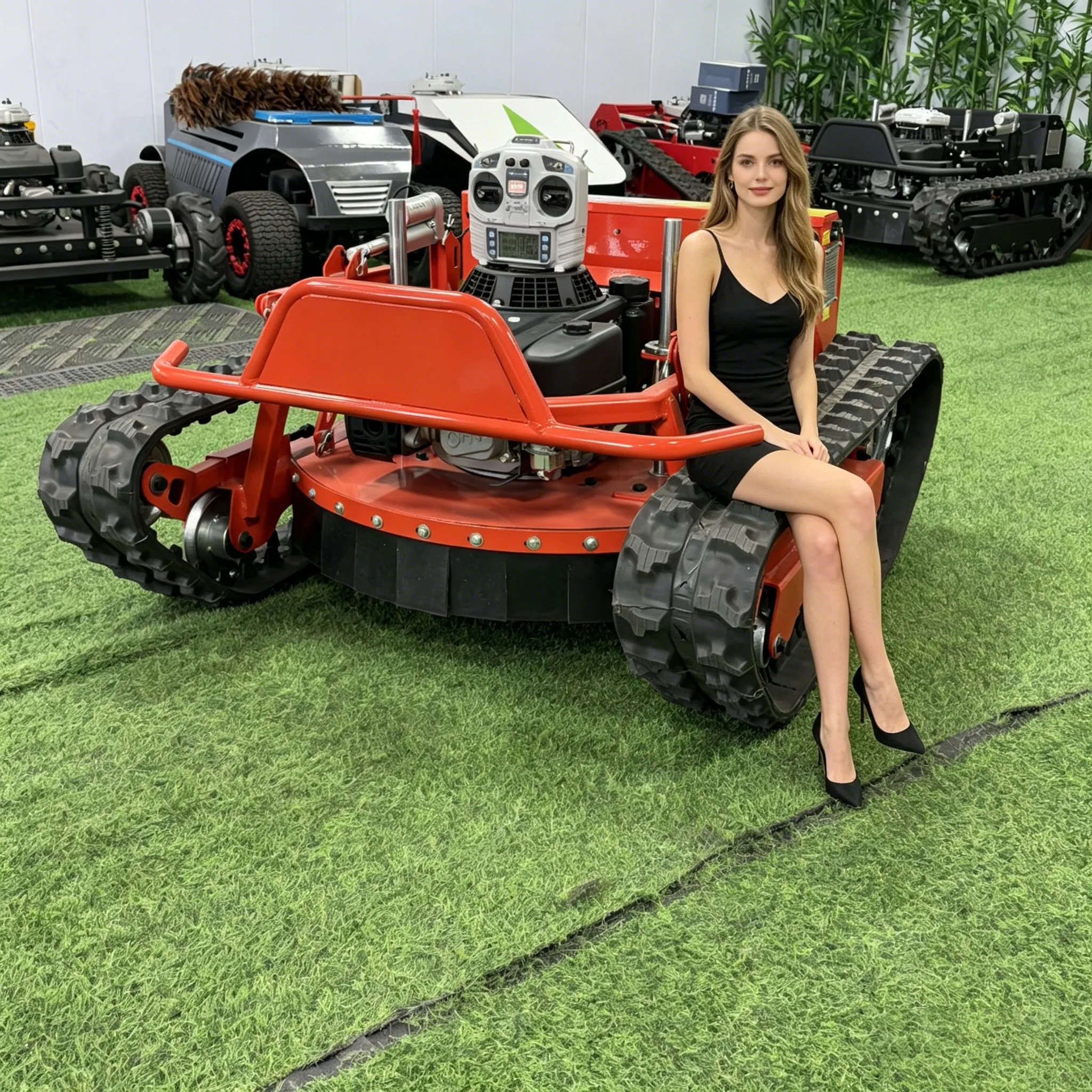

Customized all terrain cordless remote control lawn mower, which can achieve fast operation and clean weeding effect