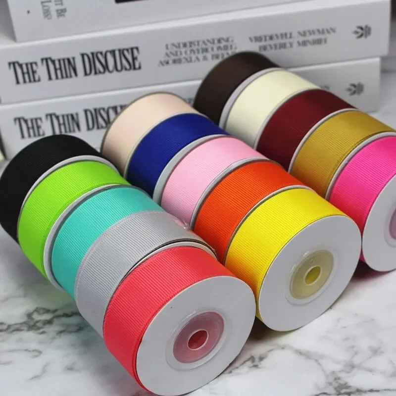 New 5yards 10mm 15mm 25mm 38mm 50mm Grosgrain Ribbon For Christmas Wedding Decoration DIY Sewing Handmand Crafts