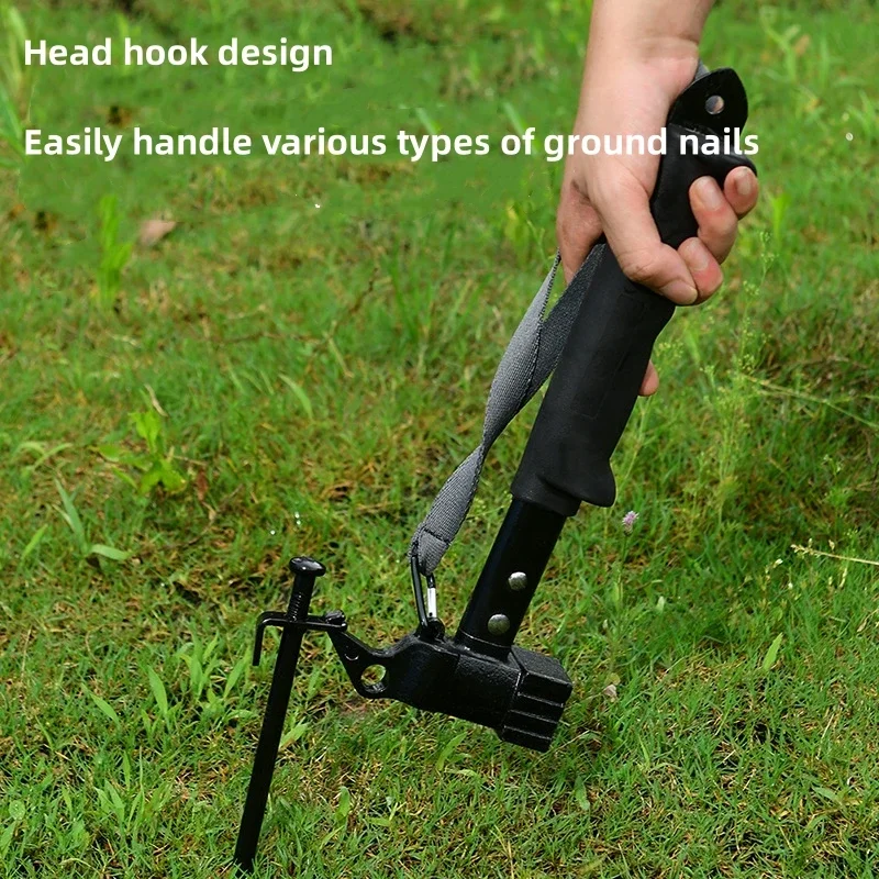 

1PC Outdoor Camping Tent Nail Hammer Cast Iron Hammer Nail Extractor Safety Hammer