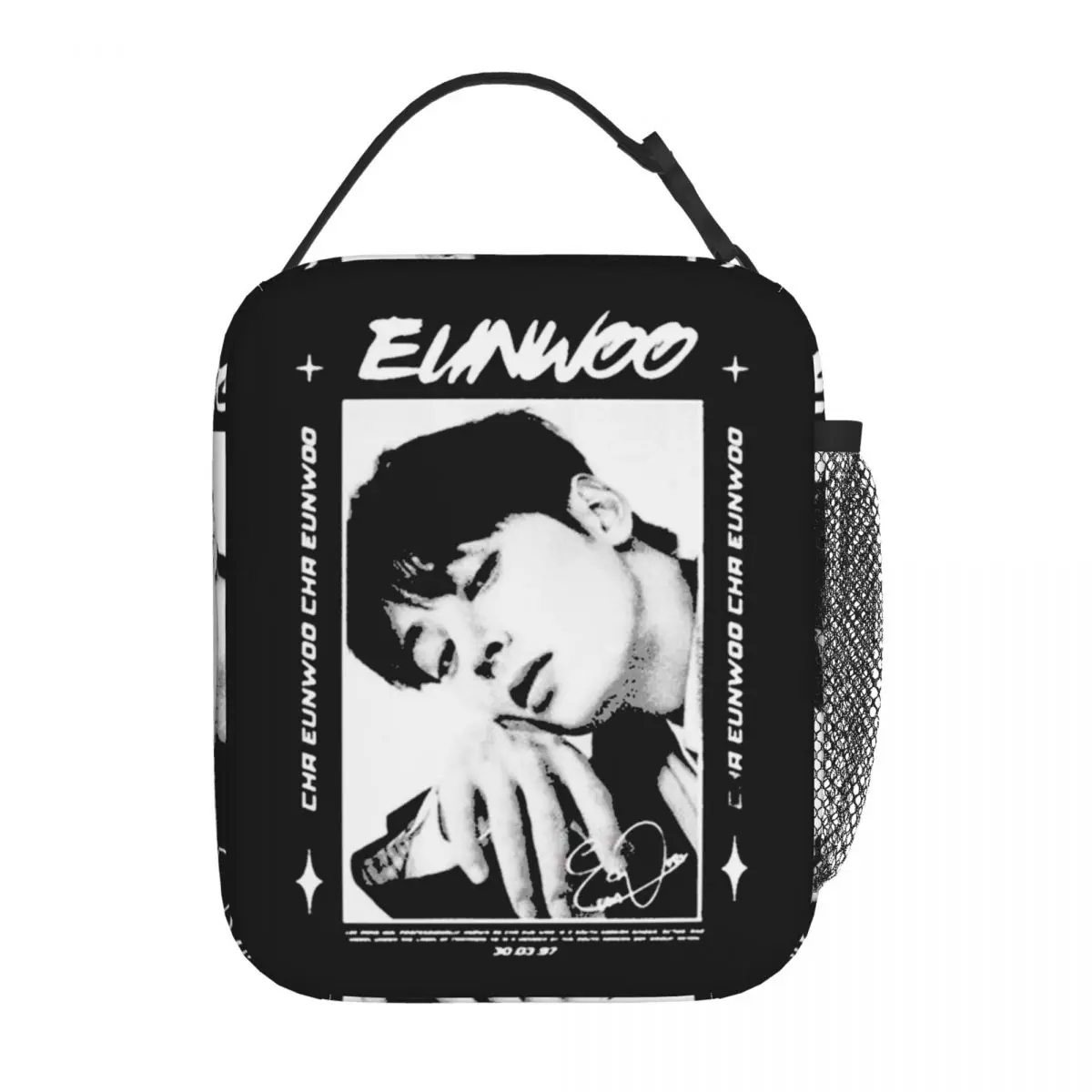 

Cha Eunwoo Astro Cha Eun Woo Singer Insulated Lunch Bag kpop Food Container Bags Portable Cooler Thermal Lunch Boxes For Picnic