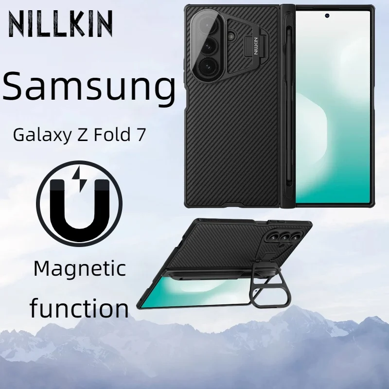 

Nillkin For Samsung Galaxy Z Fold 7 5G Case Magnetic Camshield Prop with S-Pen Transparency Camera Stand Protection Cover