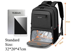 Aoking Men 15.6 Inch Laptop Backpack Insulated Picnic Bag 17.3 Inch School Backpack for Teenagers USB charging Men Rucksack Bag