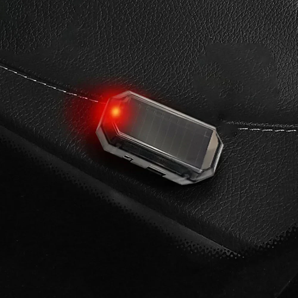 Car Solar Powered Wireless Anti-Theft Caution Lamp LED Flashing Light LED Alarm Fake Anti-theft Decorative Light 5*2.5cm 0.1A