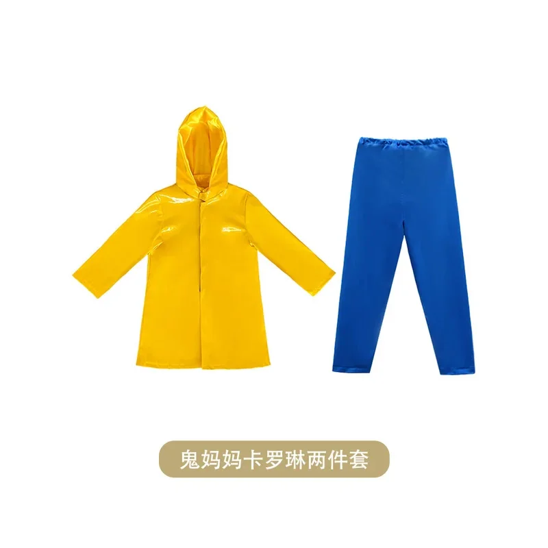 Costume de Cosplay de Coraline de Films de Conte de Fées d'Horreur, Manteau Jaune, Porte Secrète, pour Adulte, Enfant, Femme, ixd'Halloween, Effrayant, Trempé