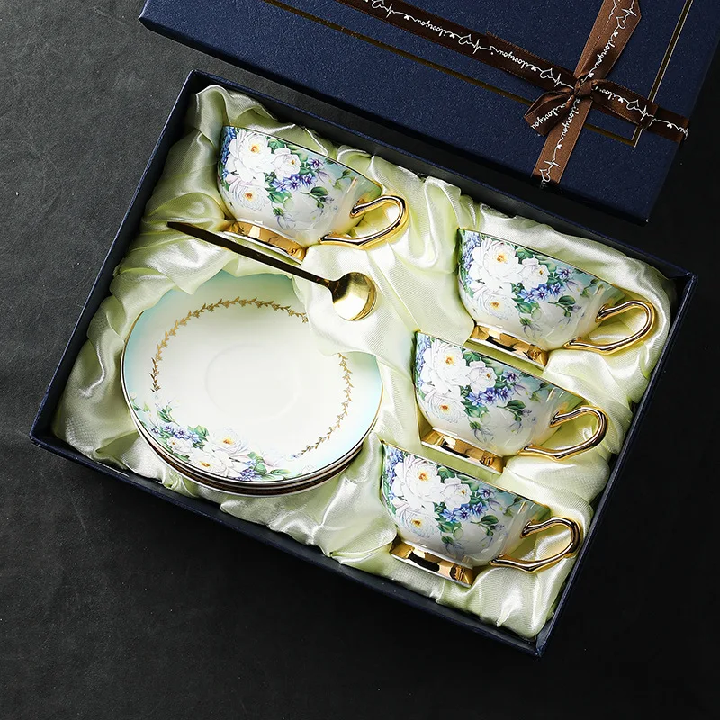 

Coffee Cup, Cup and Saucer, Exquisite Ceramic Bone China European Style Small Luxury Gift Box, Afternoon Tea Set