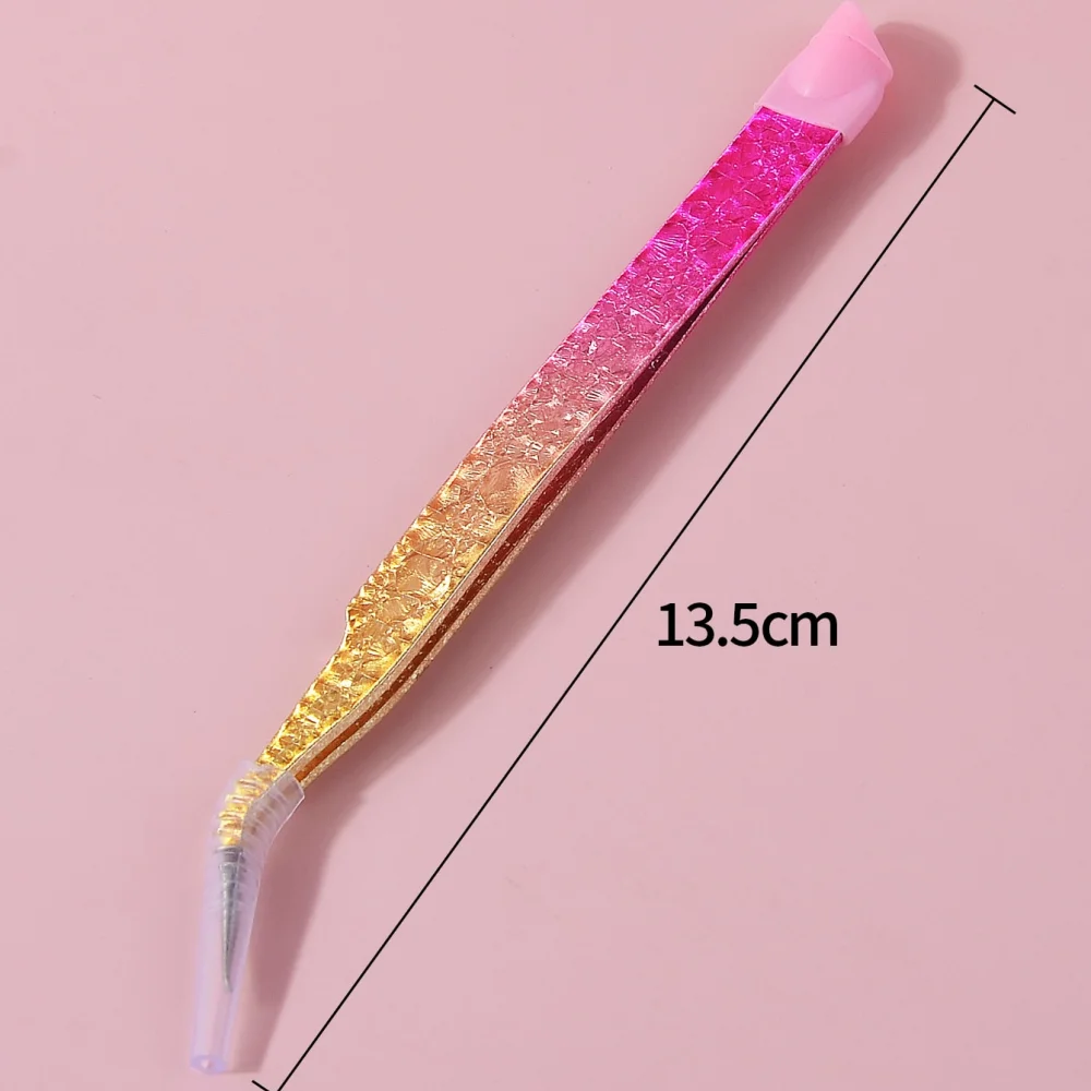 1 قطعة ملاقط منحنية مستقيمة من الفولاذ المقاوم للصدأ أداة دقيقة بزاوية من الفولاذ المقاوم للصدأ لأحجار الراين والزينة #5