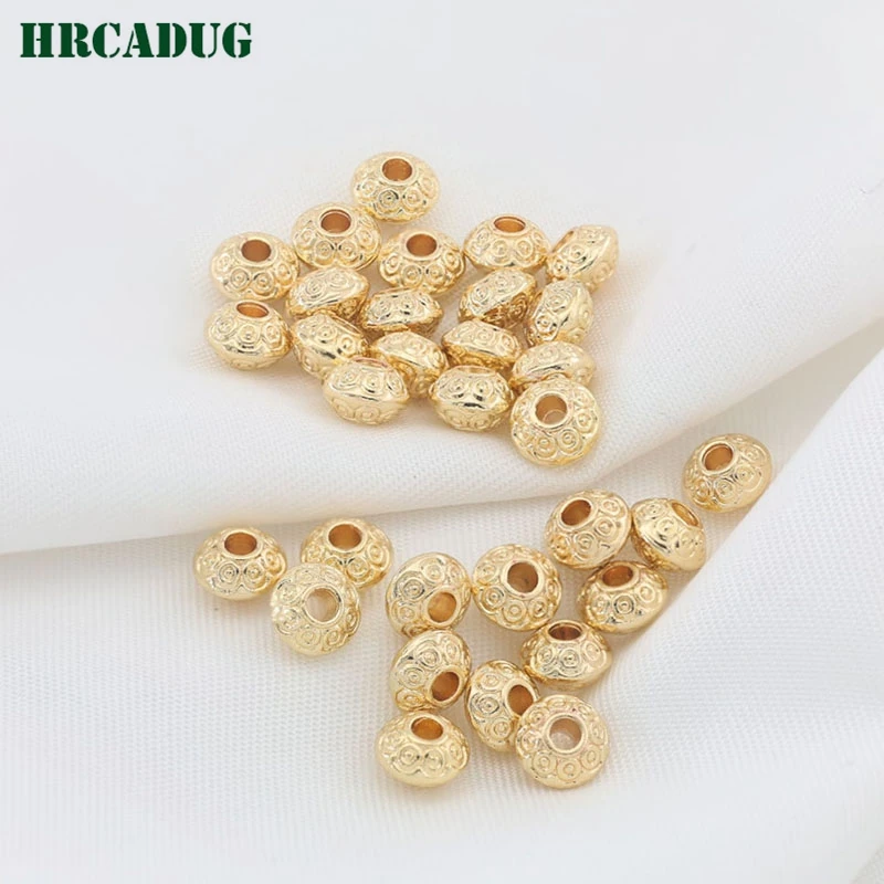 

14K Gold Plated Jewelry Beads Separators For Needlework Bracelets Beads Jewellery Making Material DIY Supplies Brass Spacer Bead