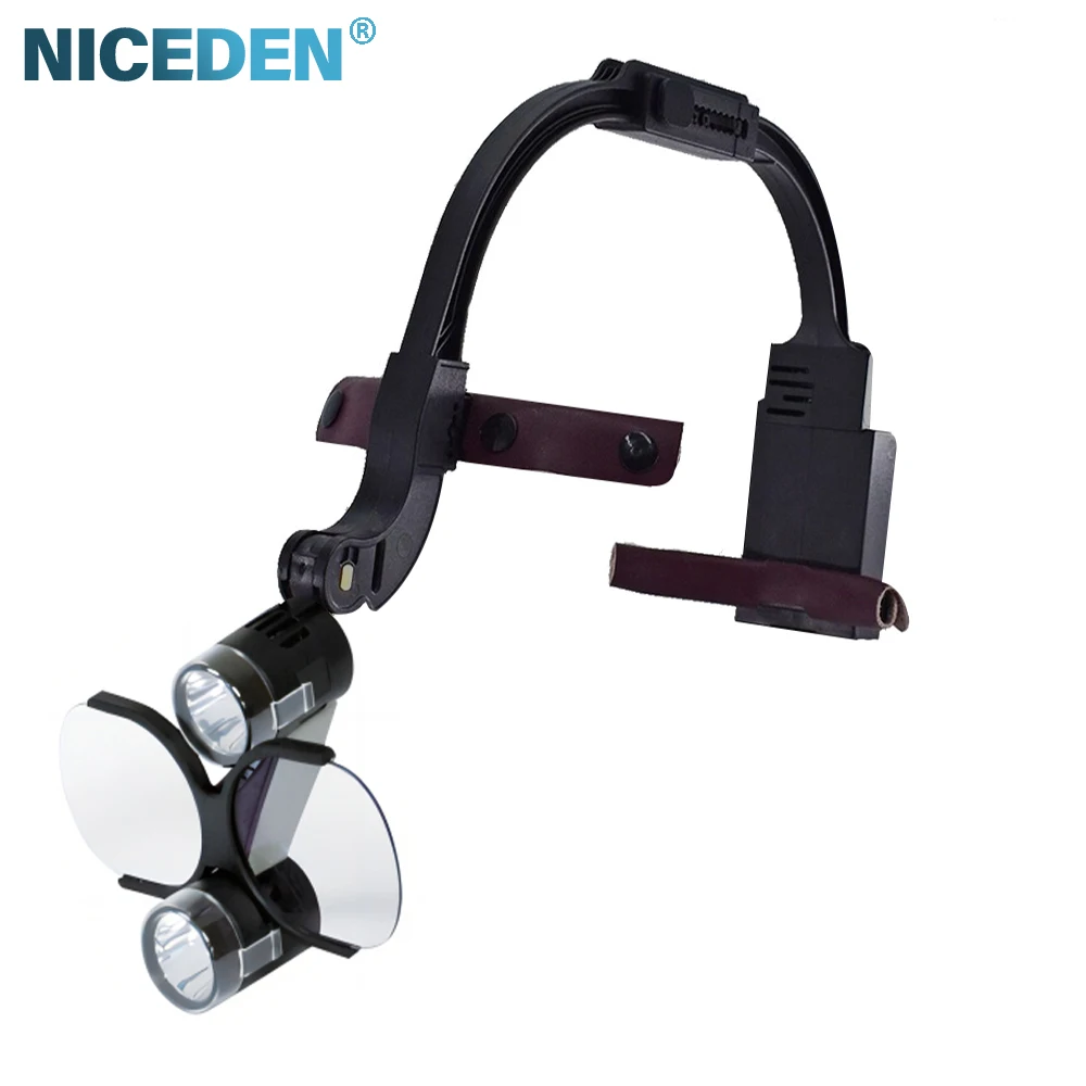 

New Den tal Magnifier Glasses Head Light Lamp Magnification Binocular 5W Focusing LED Light Den tal Magnifying Glasses