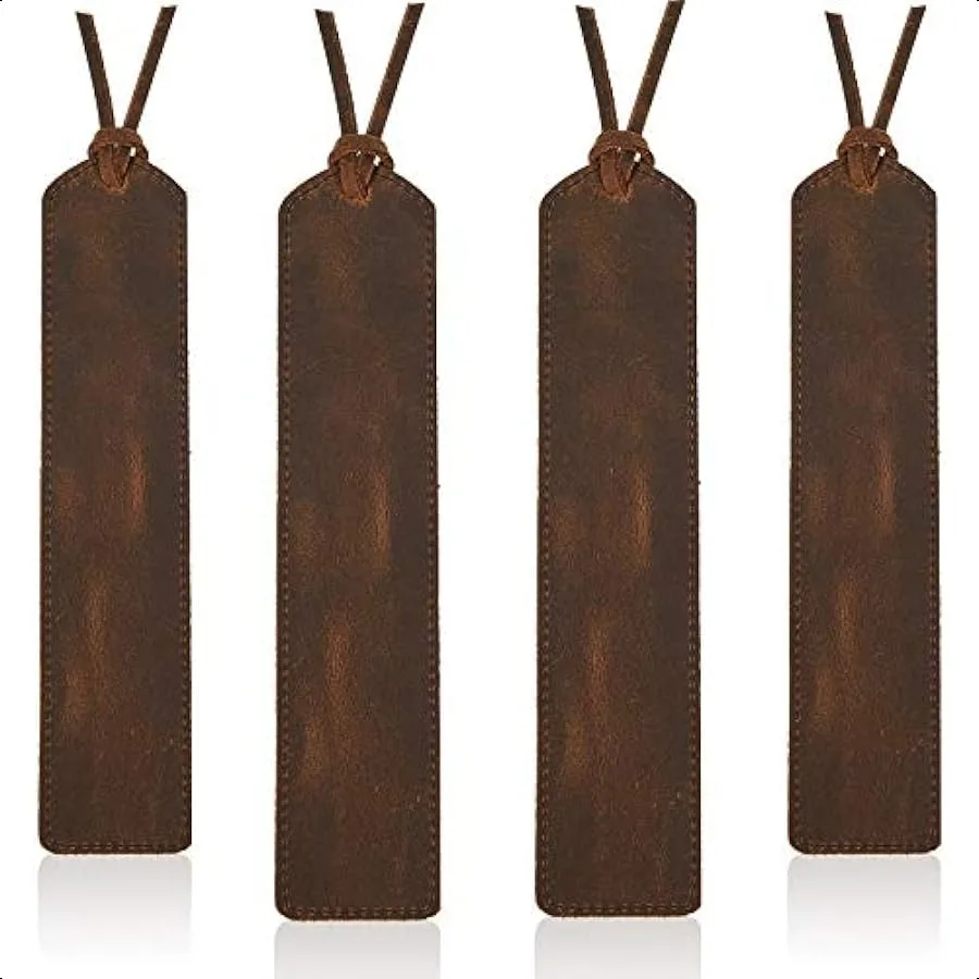 

Leather Bookmark Classic Stitched Bookmark Leather Page Markers for Men Women Halloween Christmas Bookworms Writers Relatives a