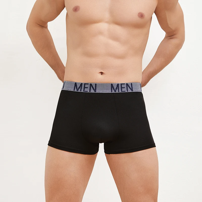 FINETOO 4 pièces/ensemble sous-vêtements pour hommes coton entrejambe intérieur antibactérien confortable respirant taille moyenne sous-vêtements hommes Boxer Shorts