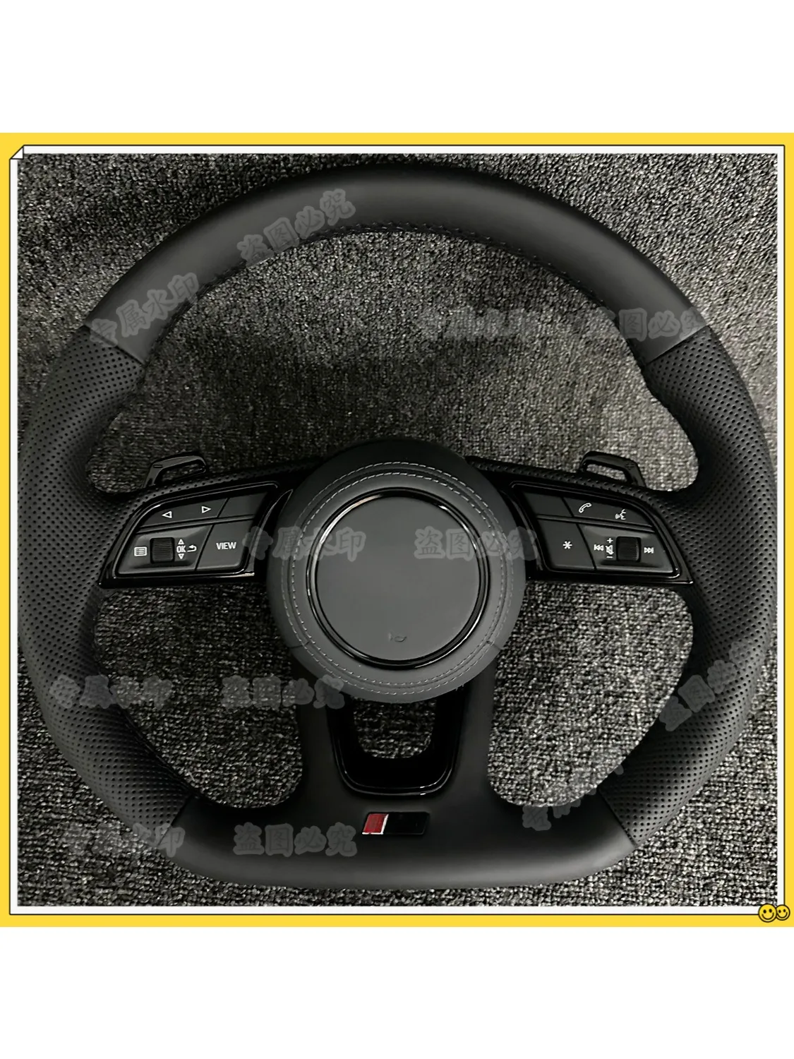Lederen en suède stuurwielhoezen, claxonhoezen voor Audi A1 / A3 / A4 / A5 / A6 / A7 / A8 / Q3 / Q5 / Q7 / Q8 / R8 / TT - afbeelding 2
