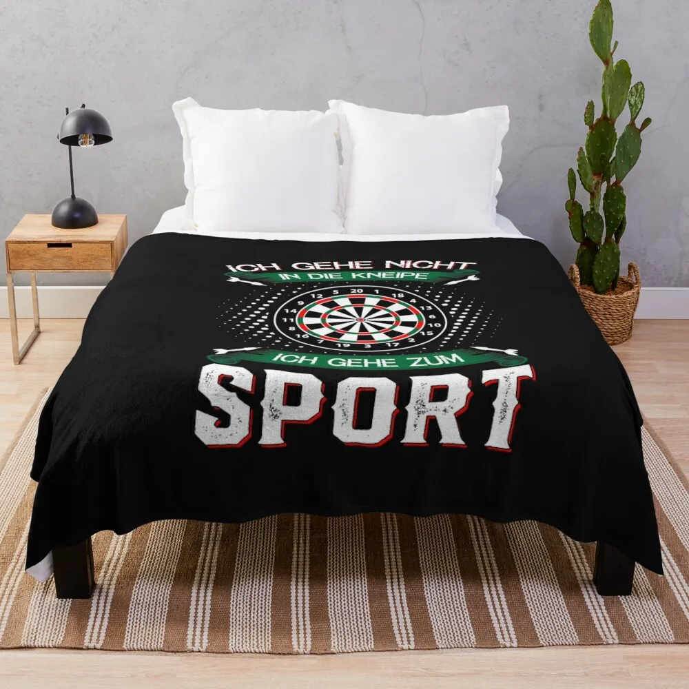 

Darts Motive T Shirt German Text 721 Throw Blanket Softest Hairys Bed covers Blankets