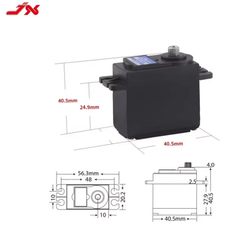 JX 서보 PS-5521MG, 높은 토크 금속 기어 표준 아날로그 서보, RC 자동차 로봇 비행기 서보, RC 모델 예비 부품, 20KG