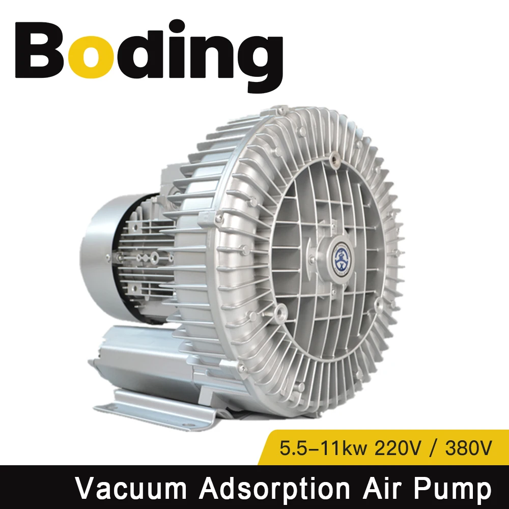 BODING AC 380V 5.5kw 7.5kw 8.5kw 11kw Vibration Knife Cutting Machine Vacuum Adsorption Air Pump Vortex Fan