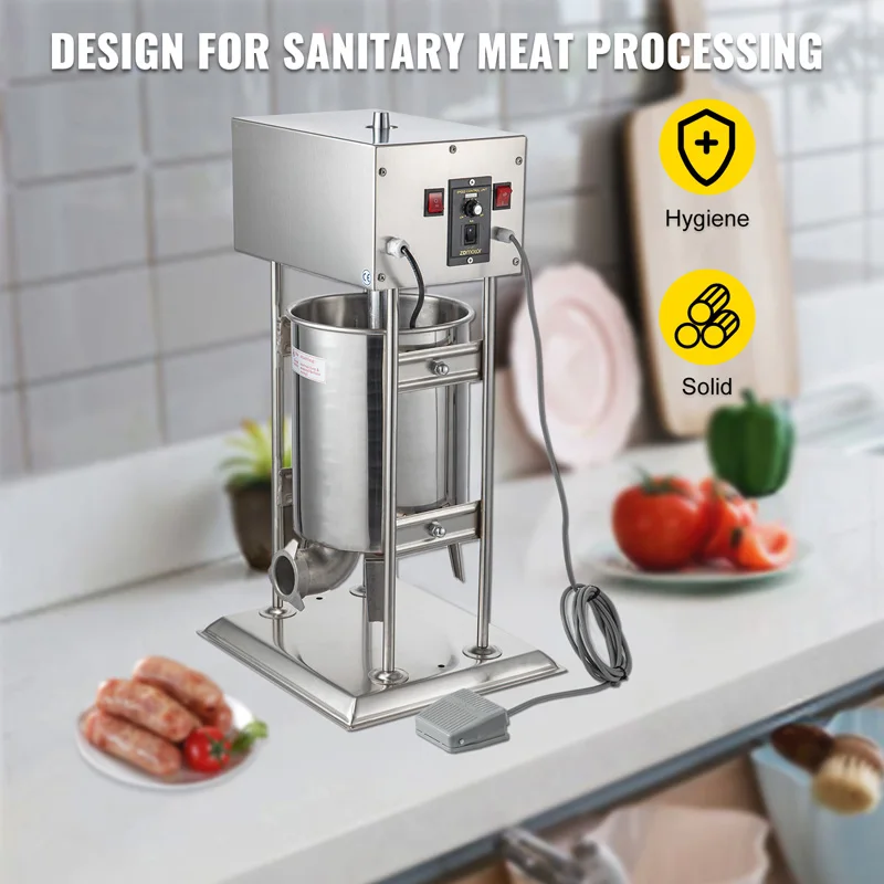 Commercial 30L Electric Automatic Sausage Stuffer Salami Maker Sausage Filler Machine 120w 220V/110V Restaurant Gourmet Store